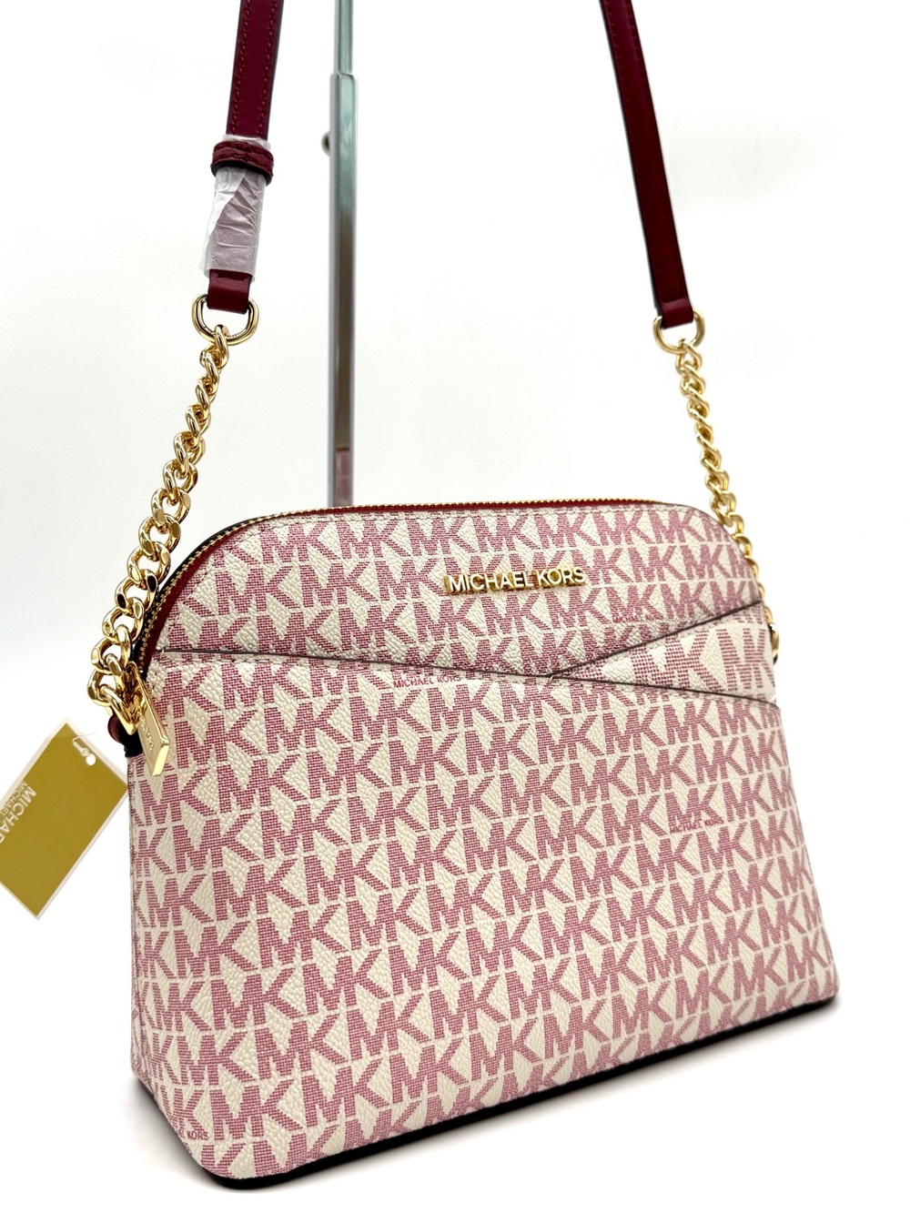 Michael Kors Medium Dome Jet Set Travel Xbody Bag Cherry Multi - Picture 5 of 9